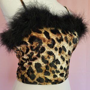🐆 Y2K Cheetah Print Velvet Crop Top